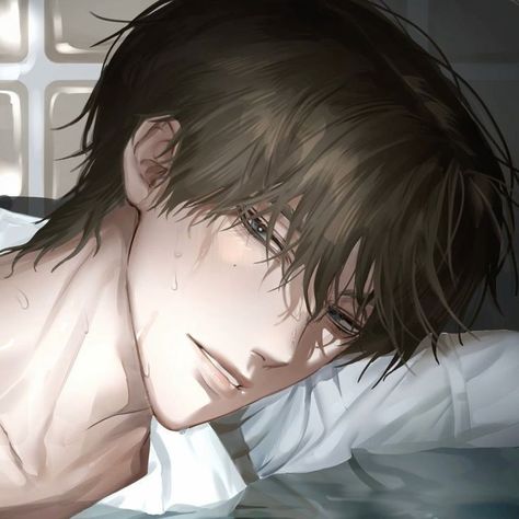 Anime Guy Icon, Brown Hair Male, Anime Fanart Drawing, Brown Hair Boy, Attack On Titan Tattoo, Male Pfp, Brown Hair Men, It's So Hot, Anime Black Hair