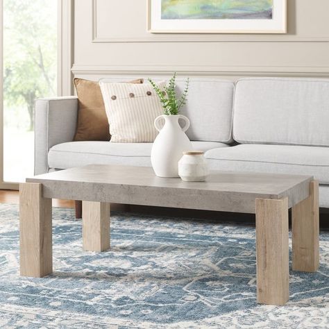 SAFAVIEH Home Collection Coromio Coffee Table - 45" W x 25" D x 17" H - Bed Bath & Beyond - 39076893 Leg Warm Up, Safavieh Furniture, Table Square, Stone Coffee Table, Coffee Table Rectangle, Square Stone, Curved Sofa, Coffee Table Wayfair, Universal Furniture