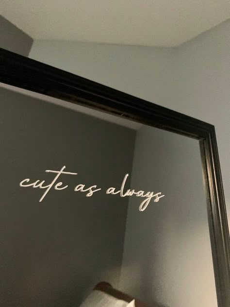 Home Decor Wall Mirror Bedroom Large Stickers Ideas Interior Design Sticker Mirror Ideas, Mirror Affirmations Bathroom, Mirror Quotes Aesthetic, Quote On Mirror, Quotes For Mirror, Mirror Decal Ideas, Mirror Stickers Ideas, Mirror With Mirror Frame, Mirror Living Room Wall