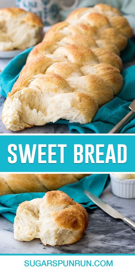 Sweet Bread (Braided Bread) Sweet Bread Dough Recipe, Braided Sweet Bread, Homemade Baked Bread, Bread Dough Recipe, Chewy Bread, Bread Soft, Bread Maker Recipes, Braided Bread, Yeast Bread Recipes