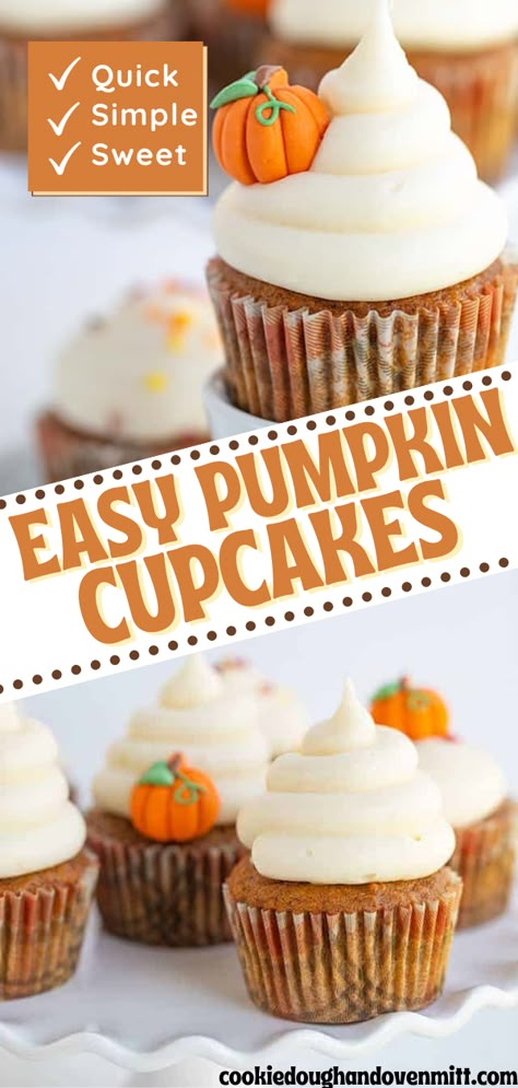 Eggless Pumpkin Cupcakes, Pumpkin First Birthday Cupcakes, Spiced Pumpkin Cupcakes, Fall Birthday Cake Flavors, Easy Pumpkin Cupcakes Recipe, Mini Pumpkin Cupcakes, Pumpkin Roll Cupcakes, Fall Cupcake Recipes Easy, Thanksgiving Cupcakes Easy