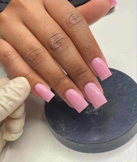 Plain Pink Acrylics, Light Pink Plain Nails, Baby Pink Nails Black Women, Baby Pink Short Acrylic Nails, Baby Pink Square Acrylic Nails, Medium Square Acrylic Nails Pink, Short Nails Light Pink, Light Pink Square Acrylic Nails, Baby Pink Nails Square