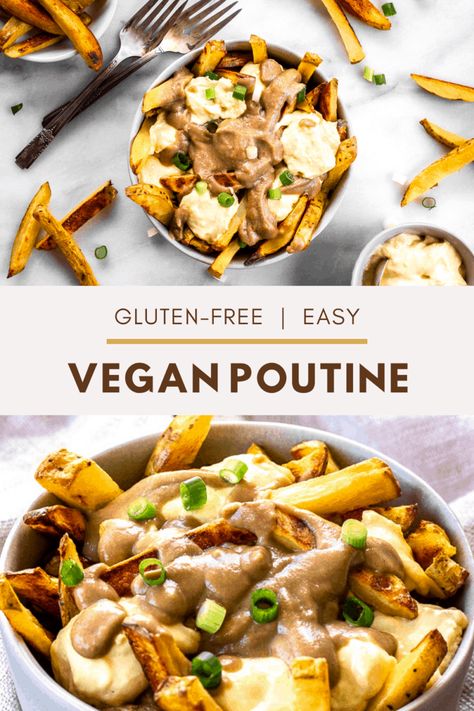 Vegan Poutine, Homemade Vegan Cheese, Tofu Cheese, Easy Tofu, Poutine Recipe, Fries Recipes, Vegan Junk Food, Mozzarella Recipes, Vegan Side Dishes