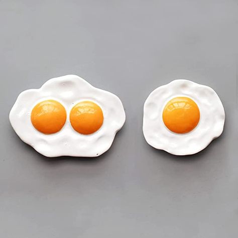 2 PCS Resin Fried Egg Refrigerator Magnet, 3D Egg Home Decoration Fridge Magnetic Stickers Photo Office Message Kitchen Accessories Refrigerator Magnet, Fried Egg, Refrigerator Magnets, Fridge Magnets, Kitchen Accessories, Home Decoration, Refrigerator, Magnets, Egg