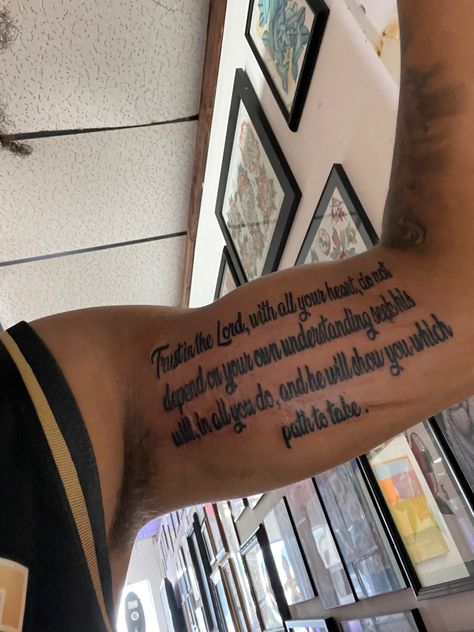 Proverbs 3 5 6 Tattoo Men, Proverbs 3 5 6 Tattoo, Proverbs 3 15 Tattoo, Proverbs Tattoo, Bible Verse Tattoos For Men, 22 Tattoo, Bible Verse Tattoos, Verse Tattoos, Bicep Tattoo