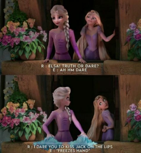 Elsa And Rapunzel, Elsa Pics, Funny Elsa Pictures, Elsa And Jack Frost, Frozen 2 Funny, Frozen Funny, Jelsa Comics, Frozen Comics, Disney Princess Funny