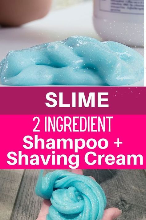 Shaving Cream Slime Without Borax Recipe, Soap Slime Recipes, Shaving Cream Activities For Kids, Shaving Cream Slime Recipe, Shampoo Slime, Flour Slime, Slime With Shampoo, Slime With Shaving Cream, Slime Recipe Kids