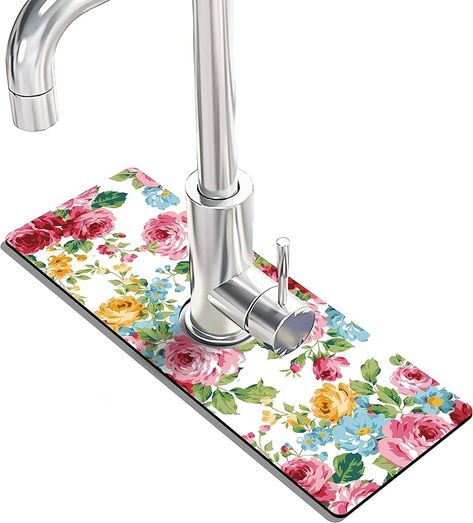 Amazon.com: Kitchen Sink Splash Guard Faucet Mat -1 PC Super Absorbent Fast Drying Mat Sink Gadgets-Splash Guard Behind Faucet Drip Catcher for Kitchen, Bathroom,Sink Mat, Dish Drying Mat, Bathroom(15" X 5.5" ): Home & Kitchen Sink Splash Guard, Small Organizer, Faucet Mat, White Trellis, Sink Mats, Everyday Hacks, Dish Drying Mat, Small Organization, Kitchen Fittings