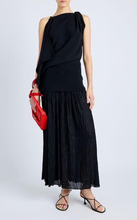 Women's Proenza Schouler Resort 2025 Collection | Moda Operandi Resort 2025, Skirt Shapewear, Body Details, 2025 Fashion, Summer 2025, Crepe Top, Asymmetric Neckline, Designer Drapes, Spring Summer Dress