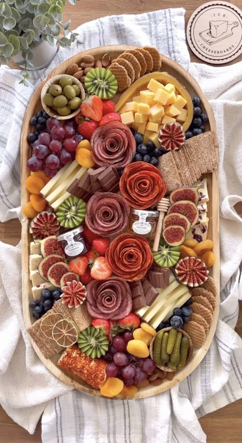 Cartutery Board, Sweet And Savoury Charcuterie Board, Charcuterie Board Rectangular, Savoury Platter Ideas Finger Foods, Bachelorette Snack Table, Happy Birthday Charcuterie Board, Pool Party Charcuterie Board, Bridgerton Charcuterie Board, Hawaiian Charcuterie Board