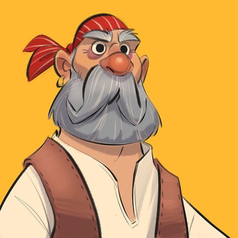 Surprise Face Drawing, Bearded Man Character Design, Beard Reference, Simple Character Illustration, Fisherman Character Design, Old Man Illustration Character Design, Old Man Illustration, Beard Cartoon, Beard Illustration