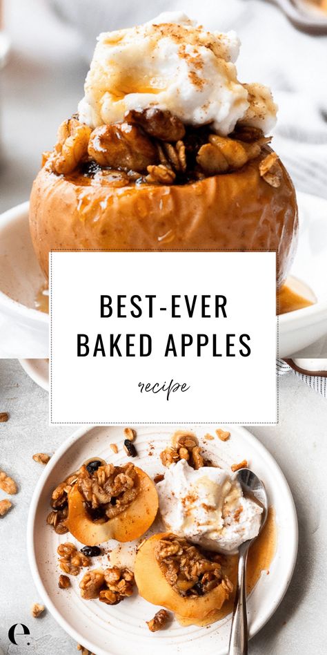 Baked Apples Recipe Healthy, Baked Apples Healthy, Healthy Baked Apples, Baked Apples Recipe, Apple Crisps, Easter Meal, Baked Apple Recipes, Homemade Granola Healthy, Apple Recipes Easy