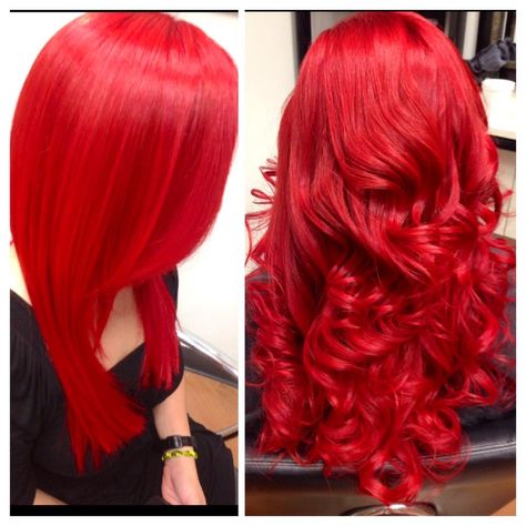 Crayon red hair color design by Olesia Vabishchevich of Florida. #crayonred #screamingred #hotonbeauty hotonbeauty.com Bright Red Hair, Bright Hair, Dye My Hair, Red Hair Color, Grunge Hair, Hair Dos, Gorgeous Hair, Pretty Hairstyles, Hair Hacks