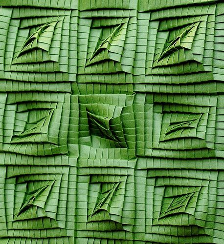 Nine 2: puzzle ~ Goran Konjevod | Flickr Knitted Leaves, Maori Art, Origami Art, Arte Floral, Leaf Art, Green Pattern, World Of Color, Color Of Life, Green Aesthetic