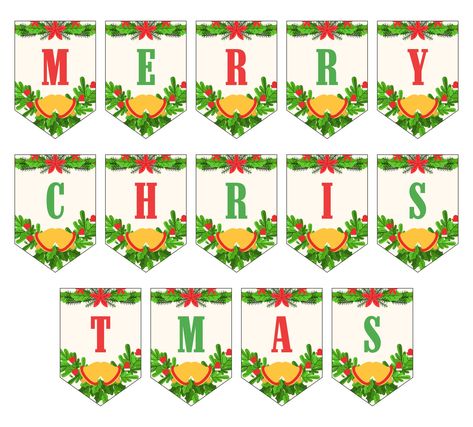 Paper Christmas Decorations Printables, Christmas Bunting Printable, Christmas Decor Printables Free, Merry Christmas Banner Printable Letters Free, Merry Christmas Banner Printable Free, Merry Christmas Letters Free Printables, Merry Christmas Banner Printable Letters, Merry Christmas Banner Diy, Christmas Lettering Alphabet