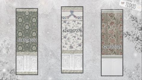 Bloxburg Victorian House Color Scheme, Bloxburg Antique Wallpaper Codes, Bloxburg Palace Layout, Coquette Wallpaper Bloxburg, Bloxburg Vintage Wallpaper Codes, Coquette Room Bloxburg, Wall Bloxburg Codes, Window Codes Bloxburg, Bloxburg Wall Decals Coquette