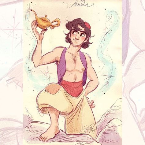 posted by princekido via instagram :   Fanart of #Disney's #Aladdin  High-res on Facebook.com/artofdavidgilson + davidgilson.tumblr.com #fanart #DavidGilson  fanart,aladdin,disney,davidgilson Art Of David Gilson, David Gilson, Aladdin Art, Aladdin Characters, Disney Illustration, Animation Disney, Disney Live, Aladdin And Jasmine, Disney Sketches