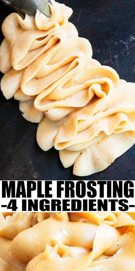 Maple Frosting Recipe, Maple Buttercream Frosting, Pudding Recept, Frosting Buttercream, Maple Buttercream, Buttercream Icing Recipe, Maple Recipes, Maple Syrup Recipes, Maple Frosting