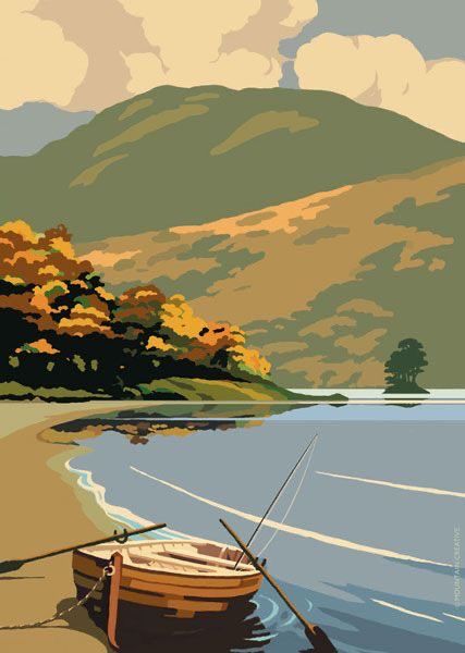 helen warlow on Twitter: "I especially love this digital picture. This is a tourist poster for ‘Loch Lomond and the Trossachs’ No artist mentioned annoyingly.… https://t.co/4zOnRctsVH" Railway Illustration, Watercolour Styles, Tourist Poster, Helen Warlow, Ben Lomond, Retro Style Posters, City By The Sea, British Railways, Railway Posters