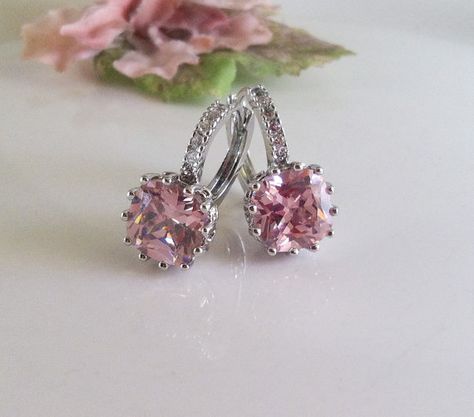 New Three Carat Pink/Rose Simulated Cubic by HisJewelsCreations, $18.00 Grandma Jewelry, Ring Blue Sapphire, Proposal Wedding, Vintage Jewlery, Pink Wedding Dresses, Crystal Hoop Earrings, Crystal Dangle Earrings, Solid Gold Jewelry, Blue Sapphire Rings