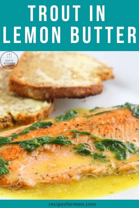 Fried Trout Recipes, Lemon Butter Sauce For Salmon, Rainbow Trout Recipe Pan Fried, Pan Fry Trout Recipe, Trout Fillet Recipes, Fried Trout, Pan Fried Trout, Trout Recipes, Delicious Seafood Recipes