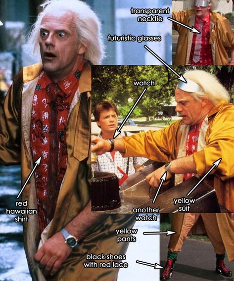 Dress up as Doc Brown from Back to the Future 1 or 2! Full costume guide at: http://costumeplaybook.com/movies/303-doc-brown-costumes-back-to-the-future/ Marty Mcfly And Doc Brown Costume, Doc Back To The Future Costume, Back To The Future Outfit Ideas, Future Party Theme, Doc Brown Costume, Back To The Future Costume, Back To The Future Birthday, Back To The Future Doc, Back To The Future Party