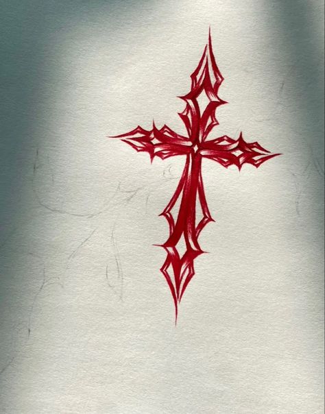 Unique Cross Tattoos, Guerriero Samurai, School Doodles, Me Tattoo, Cross Tattoos For Women, Sigil Tattoo, Weird Drawings, Cross Tattoo Designs, Tattoos For Black Skin