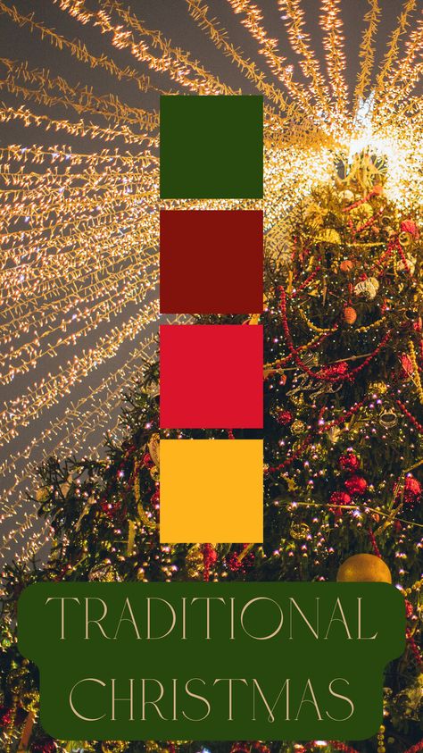 Traditional Christmas Color Palette by Felicity & Lilac Events Traditional Christmas Color Palette, New Years Color Palette, Bright Christmas Color Palette, Christmas Tree 2023 Trends, Christmas Colour Palette, Holiday Color Palette, 2024 Color Palette, 2023 Color Trends, Christmas Tree 2023