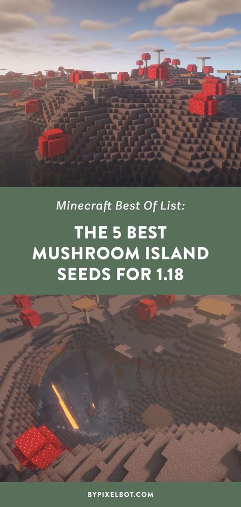 5 Unique Minecraft 1.18 Mushroom Island Seeds Worth Exploring Minecraft Mushroom Island Build, Minecraft Seeds With All Biomes, Minecraft Mushroom Island, Minecraft Seeds All Biomes, Minecraft Island Seeds, Mushroom Biome Minecraft, Mushroom Biome House, Mushroom Island, Minecraft Mooshroom Enclosure