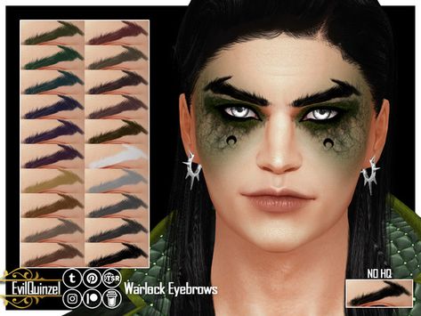 The Sims Resource - Warlock Eyebrows Medieval Hair, Fall Eyeshadow, Medieval Hairstyles, Makeup Cc, Sims4 Cc, The Sims Resource, Sims Resource, Facial Hair, Featured Artist