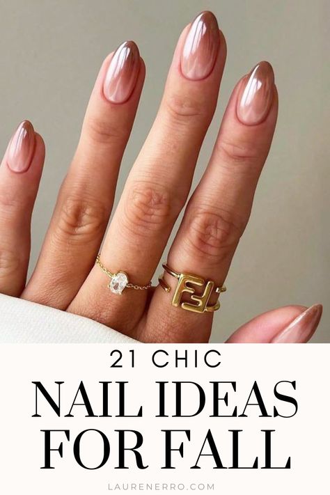 It’s time to grab your sweaters and boots and turn your manicure into a colorful work of art! These Chic Fall Nail Ideas are the perfect way to cozy up with your pumpkin spice latte and a book. So get some classy and beautiful nail inspiration for your next manicure with these fall nail ideas! Fall Time Nails Simple, Nails To Go With Terracotta Dress, Work Nail Colors, Early Fall Nails Almond, Autumn Nails Classy, Fall Nails For Wedding Guest, Nail Colors Neutral Classy, Dip Nail Colors Fall, Nail Inspiration September