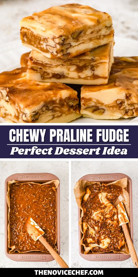 Pralines Fudge, Praline Fudge Recipe, Homemade Pralines, Praline Fudge, Praline Candy, Pralines And Cream, Cream Fudge, Praline Recipe, Buc Ee's