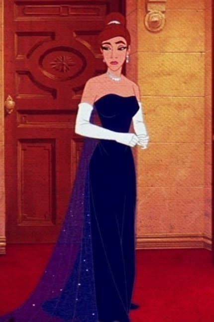 anastasia’s blue gown is just everything tbh Blue Velvet Dress With Gloves, Anastasia Opera Dress, Blue Dress With Gloves, Anastasia Blue Dress, Anastasia Costume, Dark Blue Velvet Dress, Disney Anastasia, Choker Diamond, Opera Dress