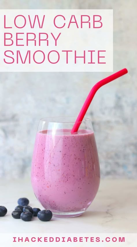 Delicious low carb berry smoothie is a bright and creamy drink. Perfect for those busy days or when you want a diabetic friendly sweet treat. #lowcarb #smoothie #diabeticfriendly Smoothie Recipes For Diabetics, Smoothies For Diabetics, Weight Watchers Blueberry Muffins, Frozen Berry Smoothie, Low Carb Smoothie Recipes, Make Ahead Smoothies, Fruit For Diabetics, Dairy Free Smoothies, Smoothie Recipes Strawberry