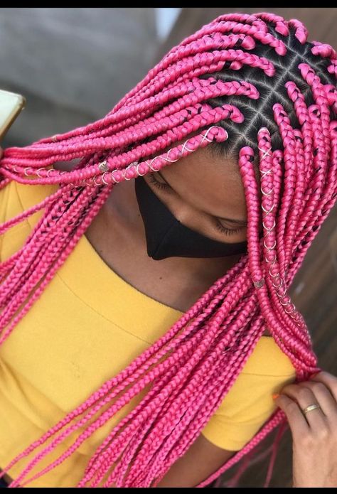 Aesthetic Boujee, Pink Braids, Black Kids Braids Hairstyles, Colored Box Braids, Female Hairstyles, Afro Braids, Ombre Braid, Braided Cornrow Hairstyles, Twist Styles