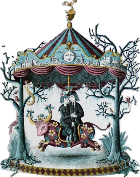 Carousel Tattoo, Raymond Peynet, Vintage Carousel, Image Halloween, Circus Theme, Art Et Illustration, Witch Art, Pop Surrealism, Romantic Art