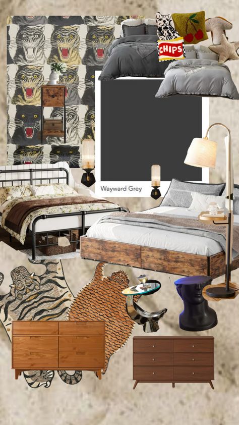 Bedroom idea board #bedroom #ideaboard #gucci #grey Gucci Inspired Bedroom, Gucci Dressing Room, Cheetah Print Bedroom Aesthetic, Fendi Casa Bedroom, Leapord Room Aesthetic, Maximalist Living Room, Bedroom Layouts, Bedroom Inspo, Bedroom Themes