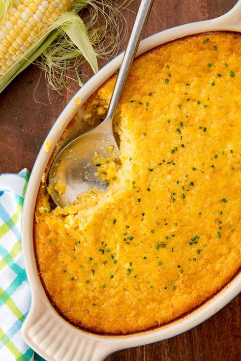 Easy Corn Pudding Casserole Recipe - How to Bake Sweet Corn Casserole Easy Dinner Casserole Recipes, Baked Corn Casserole, Sweet Corn Recipes, Dinner Casserole Recipes, Thanksgiving Side Dishes Easy, Easy Dinner Casseroles, Corn Casserole Recipe, Baked Corn, Corn Casserole