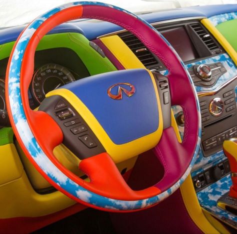 Colorful Cars Aesthetic, Rainbow Colors Art, Extension Board, Plastic Trim, Interior Car, Driving License, Pretty Cars, Car Stuff, Vroom Vroom