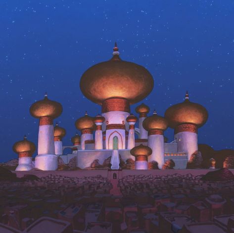 Agrabah Palace, Aladdin Castle, Aladdin Palace, Sultan Aladdin, Jasmine Aesthetic, Aladdin Art, Sultan Palace, Arabian Nights Party, Happy 25th Anniversary