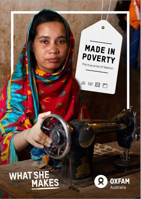 Clothes sold in Australia made by workers surviving on "poverty wages" in Bangladesh and Vietnam, according to new Oxfam research #SightMagazine #Oxfam #garmentindustry #Bangladesh #Vietnam Fast Fashion Campaign, Australian Brands, Charity Poster, Garment Workers, Cooking Hacks, Campaign Posters, Garment Industry, Fashion Revolution, Fashion Victim