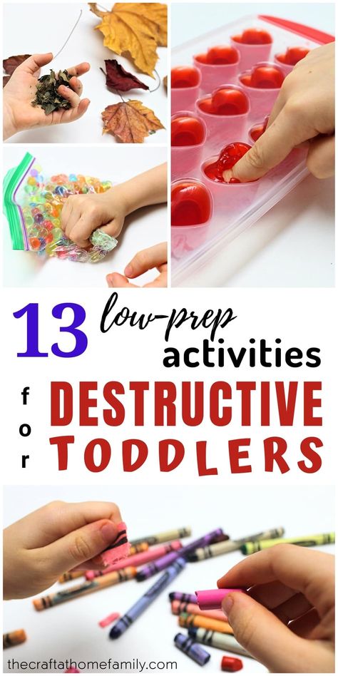 Does your toddler like to destroy things? Channel their destructive energies with these 13 easy activities that can be set up in minutes! These fun, low-prep ideas will help control the destruction so you don’t have to worry, and most of them involve materials you probably already have at home! Try these easy indoor sensory activities using simple everyday materials to keep your little ones quiet and busy. There ideas are perfect for 1-year-olds, 2-year-olds, 3-years-olds and even preschoolers! Indoor Activity For 3 Year, Activities For Busy Toddlers, Activities For Two Year Olds Daycare, Afternoon Activities For Toddlers, Games For 2 Year Toddler, Preschool Busy Activities, Easy Activities For One Year Olds, 2-3 Year Activity, Kid Sensory Activities