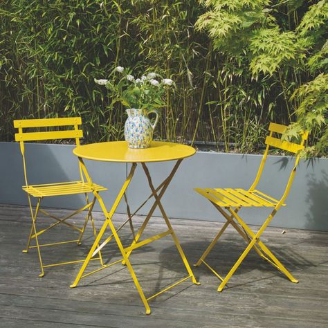 Metal Garden Table, Small Garden Table, Bistro Table Set, Iron Patio Furniture, Garden Furniture Design, Bistro Furniture, Table Bistrot, Outdoor Patio Set, Outdoor Bistro Set