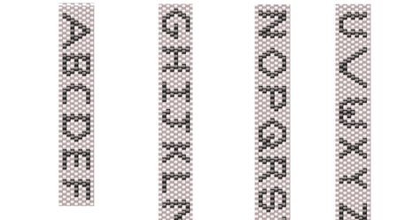 Brick Stitch Letters Free Pattern, Brick Stitch Letters, Brick Stitch Alphabet, Beaded Banners, Lisa Yang, Beaded Necklace Patterns, Beading Patterns Free, Brick Stitch Pattern, Bead Weaving Patterns