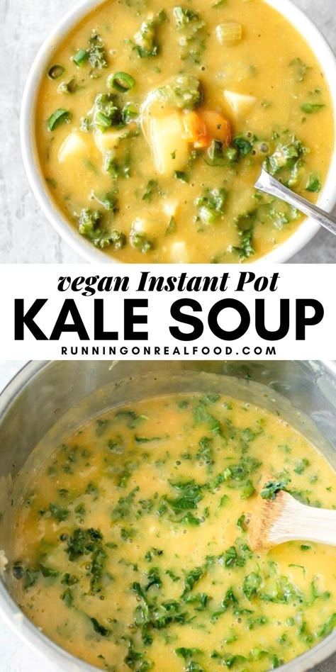 Instant Pot Kale, Kale Lasagna, Kale Potato Soup, Kale Potato, Kale Soup Recipes, Vegan Instant Pot, Vegan Instant Pot Recipes, Soup Easy, Instant Pot Soup Recipes