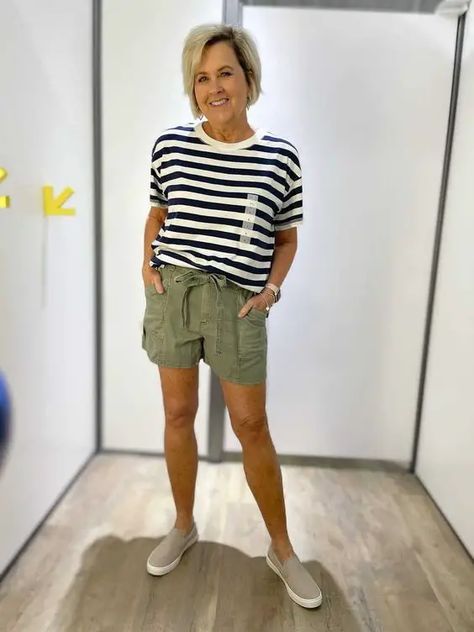 20 Best Shorts for Women Over 50 Year: Fashion, Summer, and Styling Ideas Middle Aged Women Fashion Summer, Shorts Outfits Women Over 40, Women Over 50 Fashion, Tania Stephens, Over 50 Fashion, Best Shorts, Vibrant Outfits, Olive Shorts, Holiday Clothes