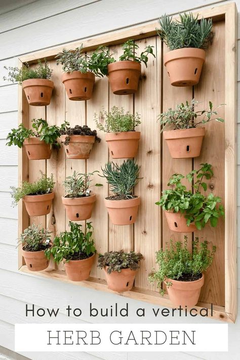 Wall Herbs Outdoor, Vertical Herb Garden Fence, Herb Outdoor Planters, Outdoor Wall Garden Ideas, Wall Hanging Herb Garden Indoor, Above Ground Herb Garden, Vertical Garden Wall Indoor Kitchen Herbs, Mini Backyard Garden, Hanging Garden Outdoor