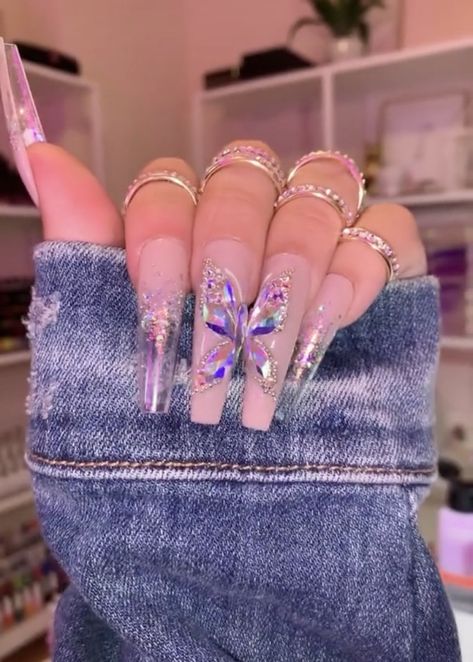 Bedazzled Nails, Drip Nails, Her Nails, Classic Nails, Bling Acrylic Nails, Summer Acrylic Nails, Diamond Nails, Pink Acrylic Nails, Fire Nails