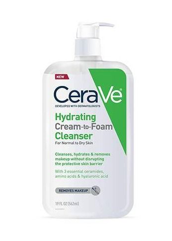 CeraVe Hydrating Cream-to-Foam Facial Cleanser Cera Ve Products, Cerave Hydrating Facial Cleanser, Salter House, Hydrating Facial Cleanser, Cerave Skincare, Products For Dry Skin, Anti Aging Skincare Routine, Hydrating Facial, Volumizing Mascara