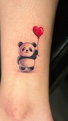 Panda Small Tattoo, Mini Panda Tattoo, Small Panda Tattoo, Tattoos Panda, Panda Tattoo Design, Mini Tattoos For Women, Tattoo Panda, Panda Bear Tattoos, Mouth Tattoo